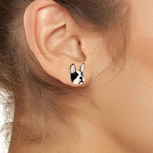 New! BETSEY JOHNSON 3D Sugar Critters Collection French Bulldog Earrings. - Picture 4 of 10